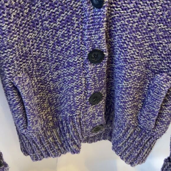 American Eagle wool blend sweater purple gray medium big buttons - Picture 4 of 6
